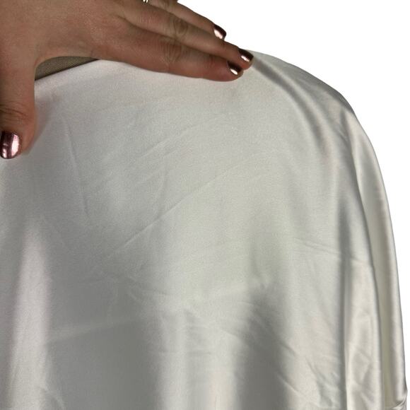 MAC DUGGAL 12443 White Satin V-Neck Sleeveless Long Formal Gown Size 4 NWT Glam - Picture 12 of 16